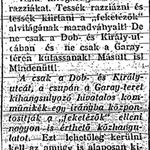 Részlet a „Glosszák a hétről” c. cikkből (Forrás: Új Élet, 1946. 08. 08., 11. o.)
